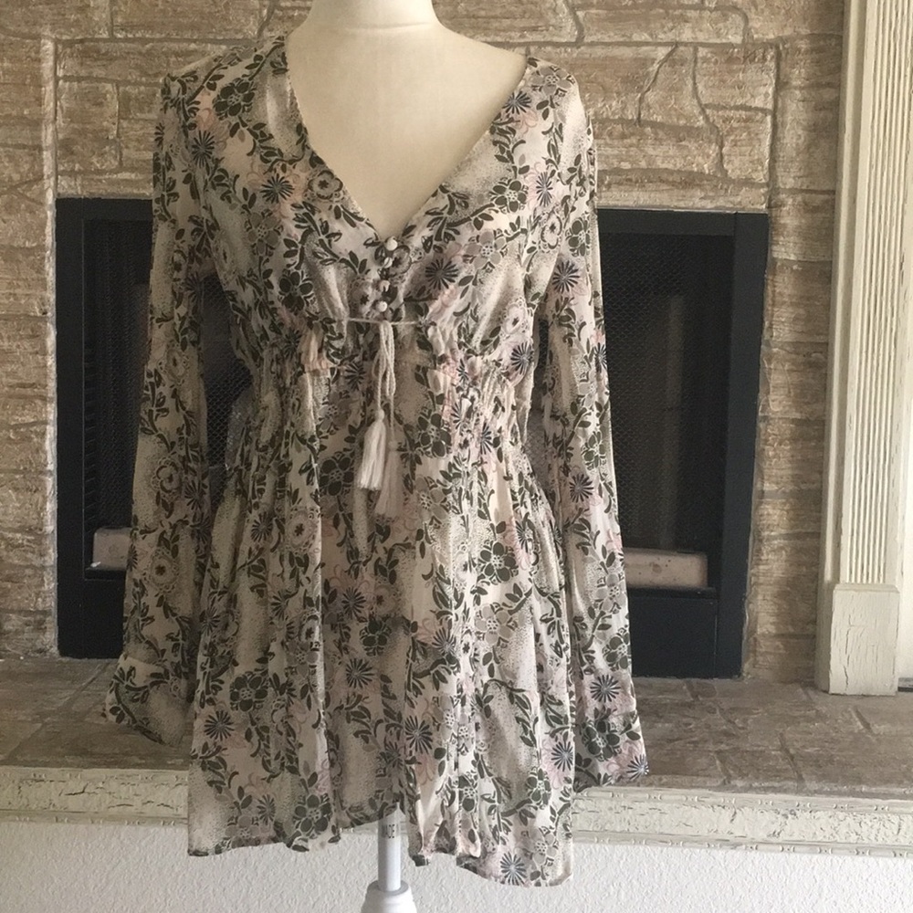 Free People Floral Tunic Top